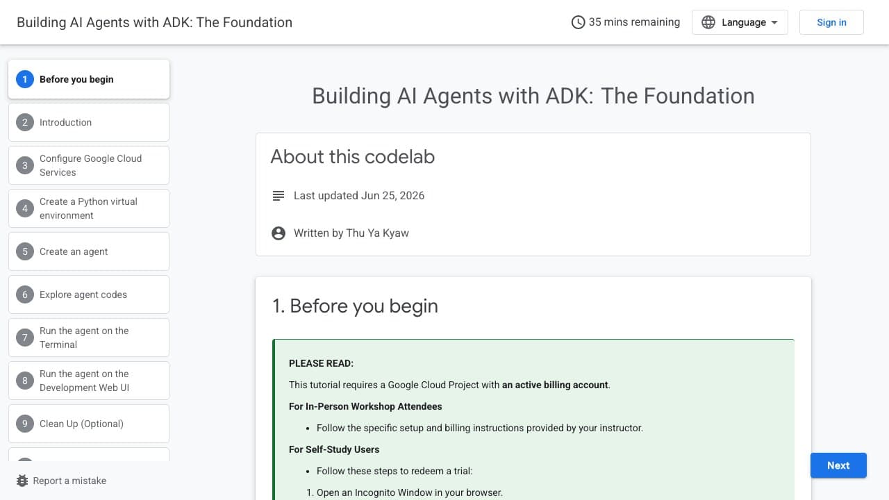 Build Agents with Agent Development Kit by Google for Developers