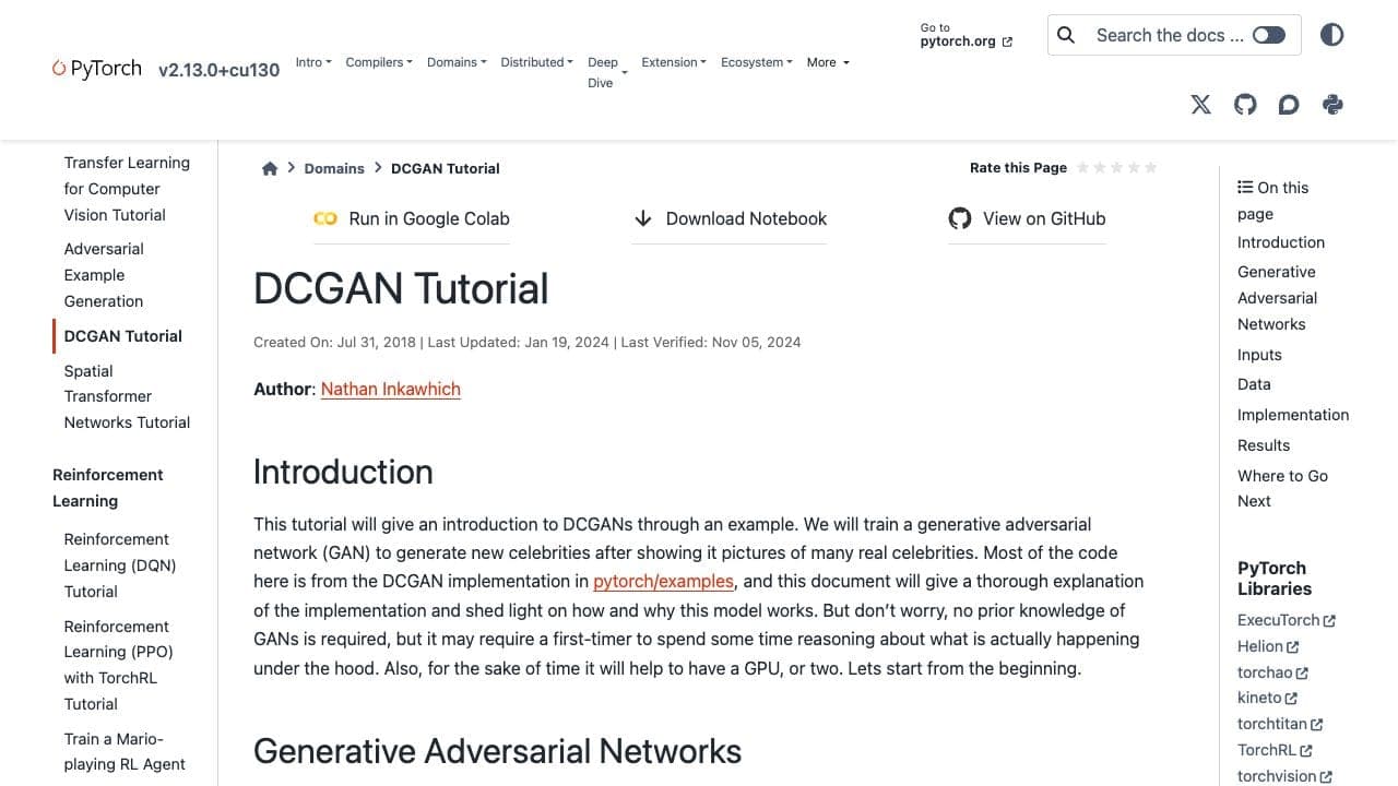 DCGAN Tutorial by PyTorch