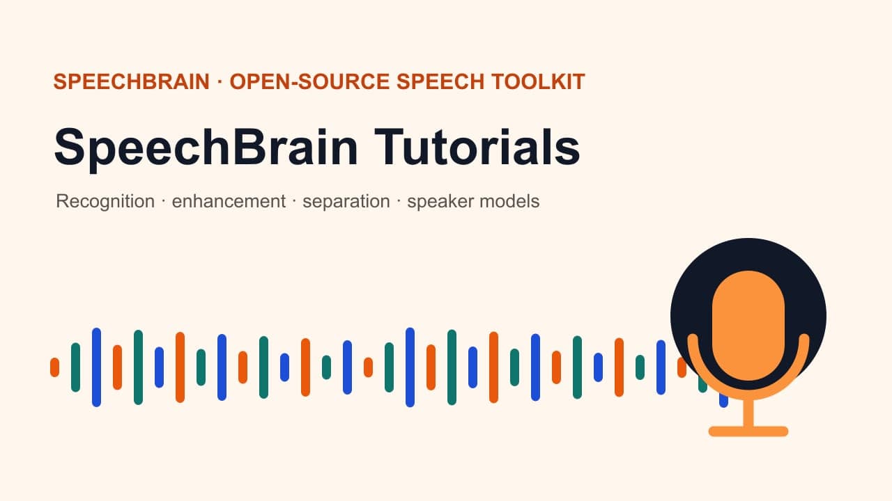 SpeechBrain Tutorials by SpeechBrain