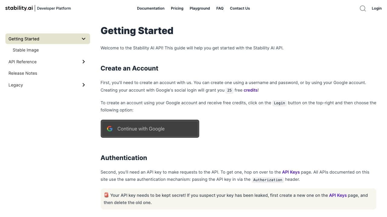 Image generation API documentation by Stability AI